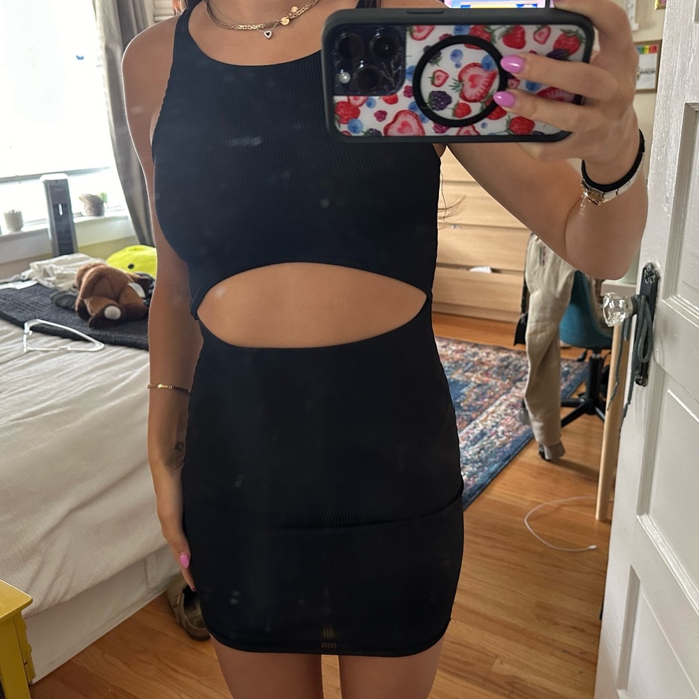 Pretty Little Thing - Black mini dress with cut outs